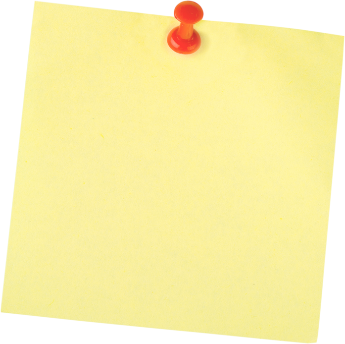 Yellow Sticky Note with Pin 